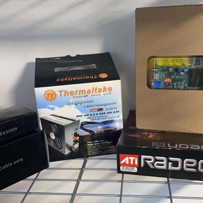 Computer Components Featuring Thermaltake 850W Power Supply & ATI Radeon 9250