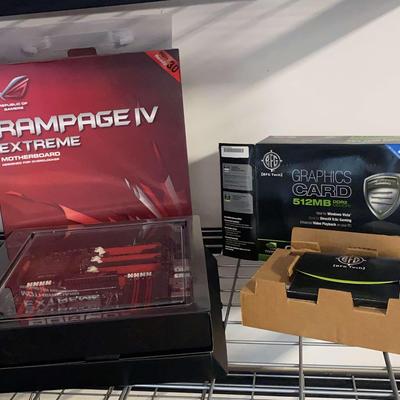 Rampage IV Extreme Motherboard and BFG Tech Graphics Card, with Original Packaging