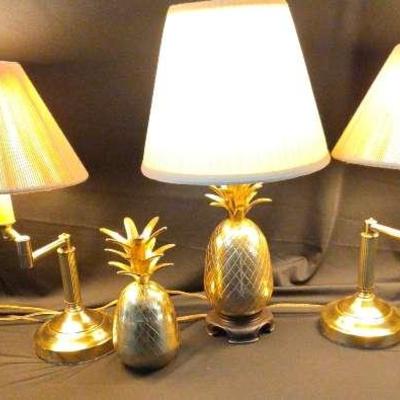 Vintage Brass Lamp & Décor Collection Featuring Swing Arm & Pineapple Designs