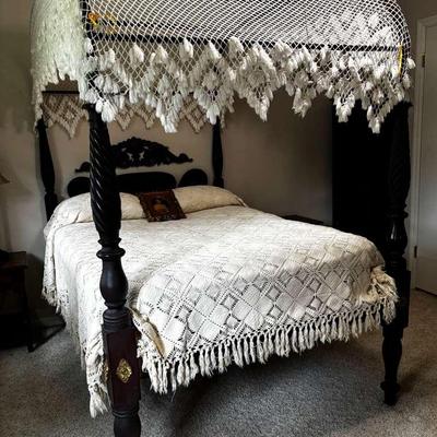 Antique Full Size Canopy Bed With Provenance Tied To Jenny Lind