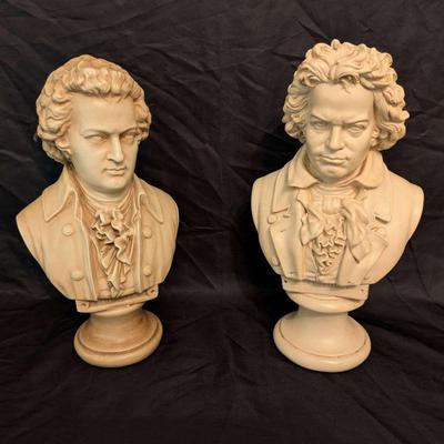 Classical Composer Busts of Mozart & Beethoven 