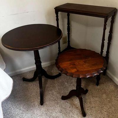 Three Vintage Wood Accent Tables