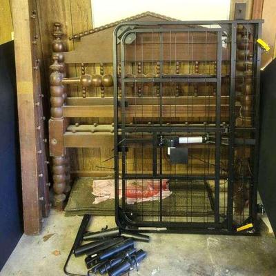 Wood Full Size Bed with Remote Control Bed Frame
