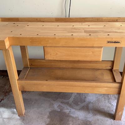 Solid Woodwork Bench by WhiteGate with Drawer