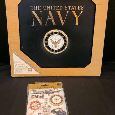 United States Navy Leather Scrapbook & Stickers