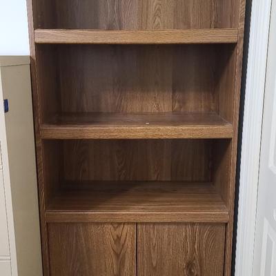 Tall Laminate Bookcase with Lower Cabinet
