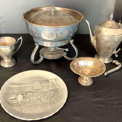 Silverplated Items Featuring a Preisner Sterling Weighted Footed Bowl