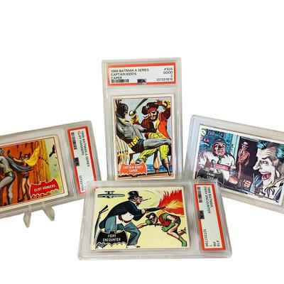 TN27 Four PSA Graded  1966 Batman Trading Cards