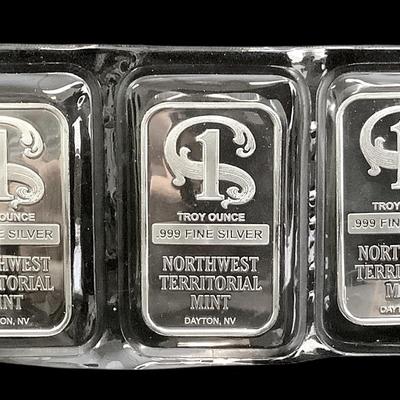TN228 Five 1oz Northwest Territorial Silver Bars Sealed