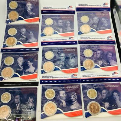 TN3 Ten Presidential Dollars & First Spouse Sets