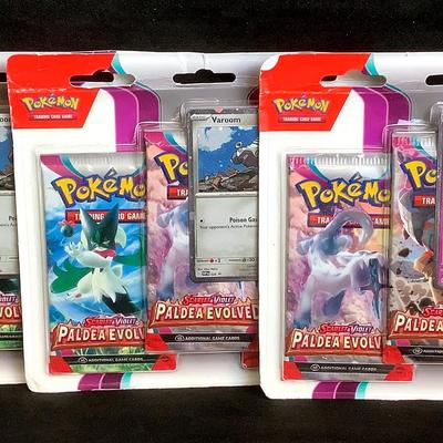 TN55 New 3 Pack Of Pokémon Paldea Evolved Trading Cards 