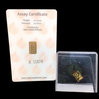 TN225 One .5 Gram Gold Bar & One, 1 Gram Gold Bar 