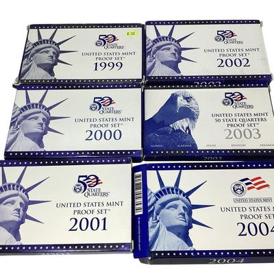 TN19 1999-2004 Proof Sets US Sets, 6 Total