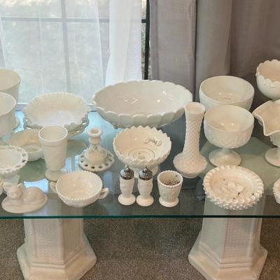 Great Collection of Milk Glass 