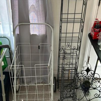 Metal Storage Shelves, Cart and Wall Decor 