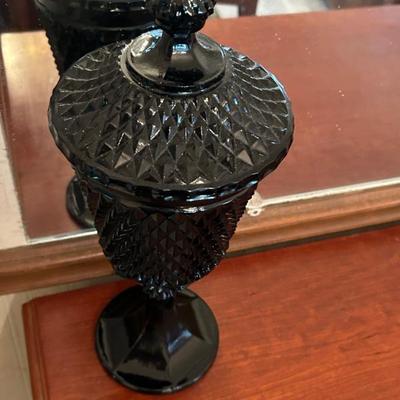 Black Glass Apothecary Jar 