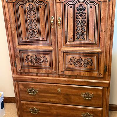 Armoire Dresser With Two Drawers and Two shelves