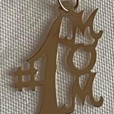 14k Yellow Gold “#1 Mom” Pendant – Small Token, Big Love