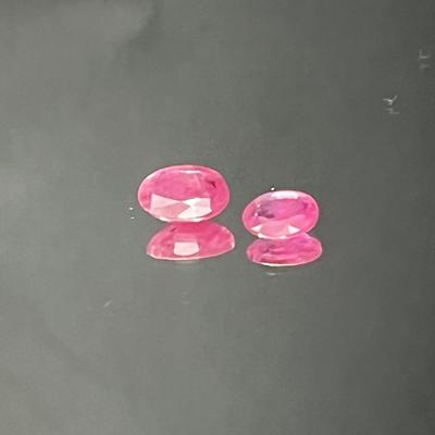 Ruby Ovals Pair 2.95 CTTW 8x6mm and 6x4mm