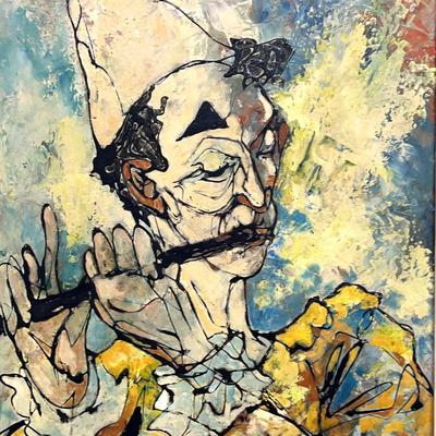 “Papageno” Original Oil on Board, Pierre Catton - Mozart’s Magic Flute Inspired, Framed