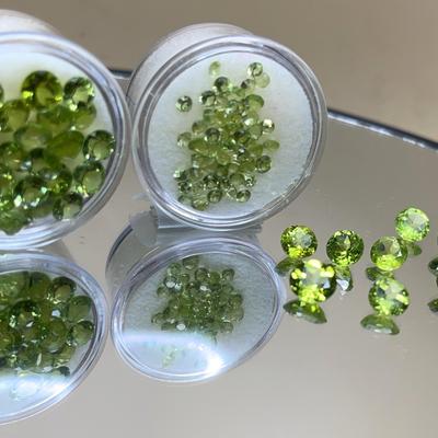 Peridot Rounds 29.84 CTTW, Three Sizes, 5mm 4mm 3mm