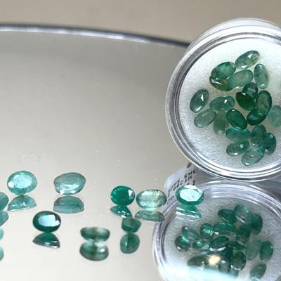 Emeralds Ovals, Mixed Sizes 9.9 CTTW Up to 7x4mm Ovals