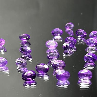 Amethyst Ovals 19.05 CTTW 6x4mm - Bright Purple Color