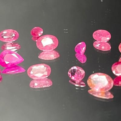 Ruby Mixed Facets 12.55 CTTW - Pink to Deep Red Variations