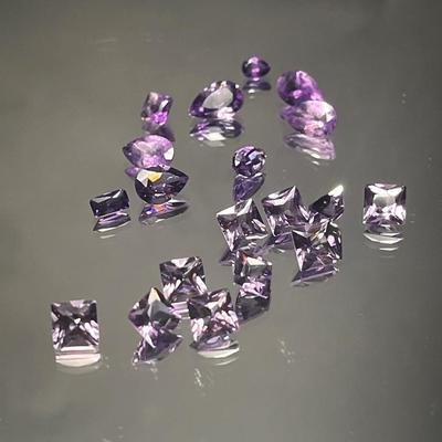 Amethyst Princess Cut 5.45 CTW and Mixed Shapes 4.60 CTW - Lilac Purple 