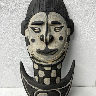 Sepik River, Papua New Guinea Hand-carved Wood Tribal Mask