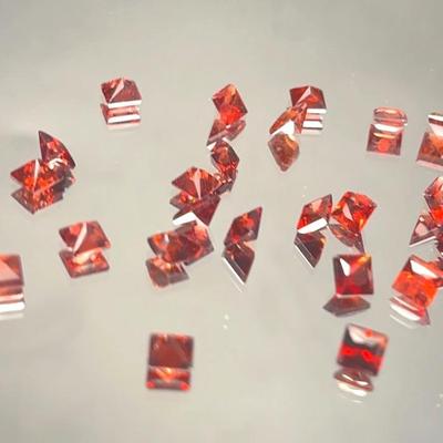 Garnet Princess Cuts 4x4mm 9.9 CTTW - Deep Brown Red Sherry Color