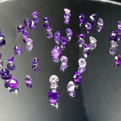Amethyst Rounds 23.60 CTTW, Mixed Sizes and Shapes - White to Purple Range of Colors