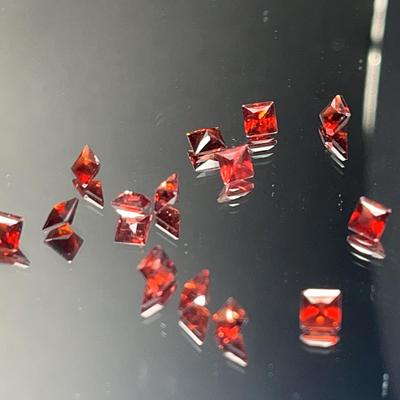 Garnet Princess Cut 4x4mm Parcel 12.8 CTTW - Wine Red
