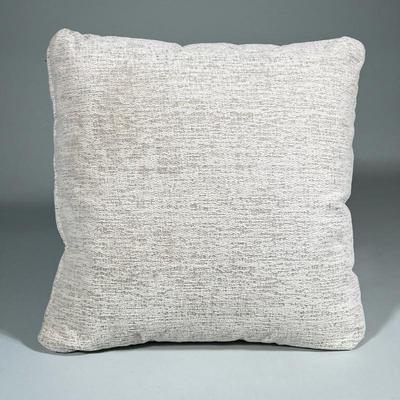 Square Taupe Throw Pillow | Soft, velour-textured pillowcase with zipper. Brand new. - h. 18 x w. 18 in
