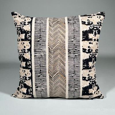 Contemporary Throw Pillow By Bandhini Homewear Design | Woven throw pillow featuring a geometric black and cream design with textured...