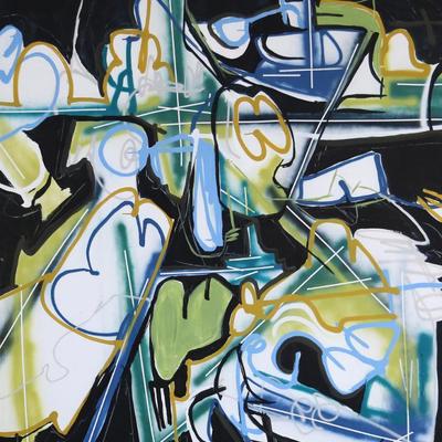 KELLY O’NEAL (American, b. 1962), ABSTRACT OIL PAINTING | Signs of Resistance. Original abstract composition by Kelly O’Neal, featuring...