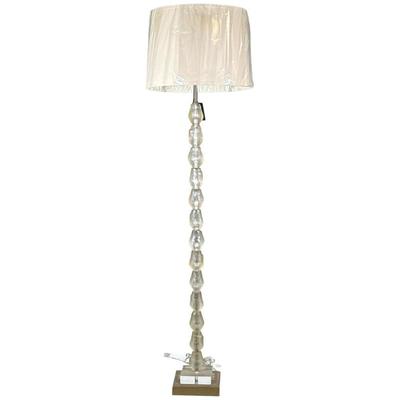 Finlaudia Frosted Glass Floor Lamp (2 of 2) | Contemporary floor lamp with stacked frosted glass ball column, square chrome base, and...