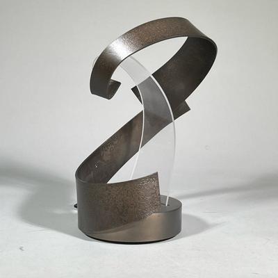 Sculptural Encounter LED Table Lamp, Hubbardton Forge, After Le Corbusier | Dimmable light with hand-bent acrylic light guide and heavily...