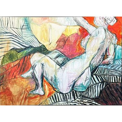 KELLY O’NEAL GICLEE | Nude #55 Giclee print on canvas. Colorful contemporary work by Kelly O’Neal (American, b. 1962), depicting...