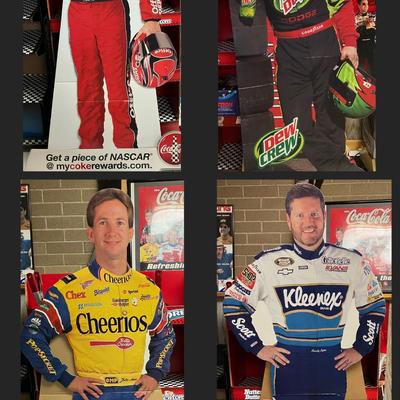 4 Lifesize NASCAR Cardboard Cutouts (Mayfield, Edwards, LaJoie, and Andretti)