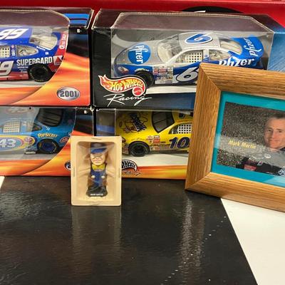 4 Hot Wheels Racing 1:24 Scale NASCAR Diecast Cars (3 Signed - Martin, Riggs, and Andretti)