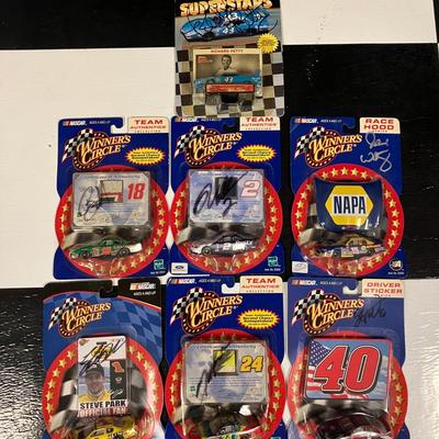 7 Signed Winner's Circle NASCAR 1:64 Diecast Cars