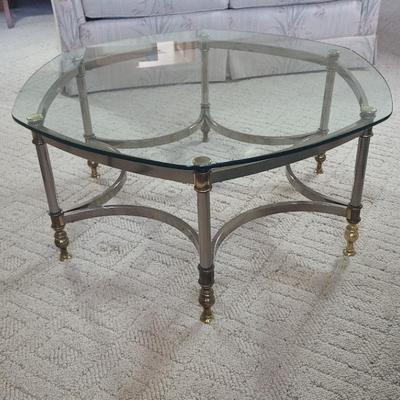 Glass and Metal Coffee Table 