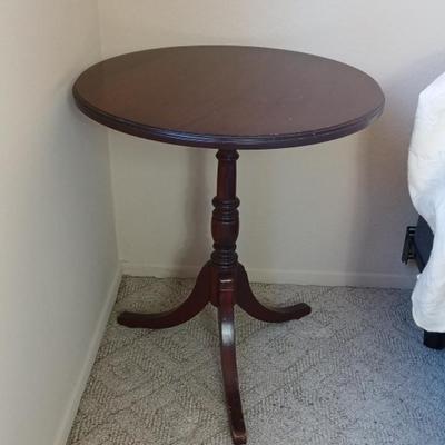 Small Round Wooden Side Table 
