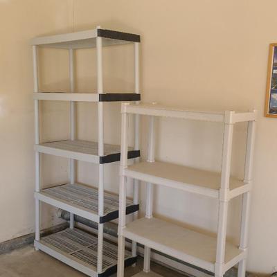 2 Plastic Utility Shelving Units
