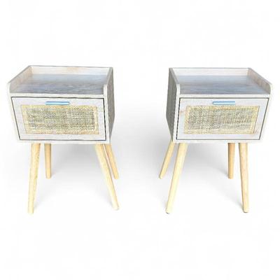 Sale Photo Thumbnail #79: LAATOOREE Nightstand Set of 2 w/ Rattan Doors