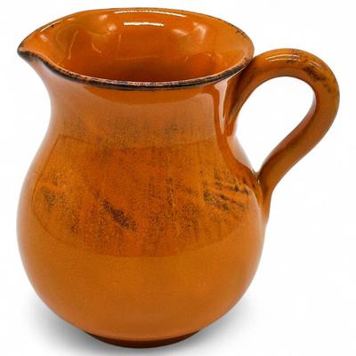 Sale Photo Thumbnail #36: Orange Italian Glazed Terracotta Pitcher