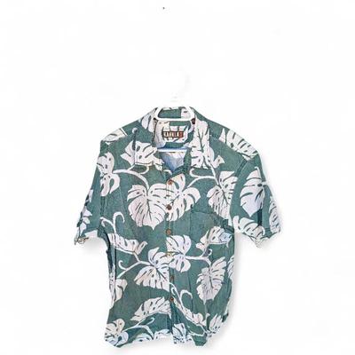 Sale Photo Thumbnail #64: Kahala 1936 Hawaiian Green Floral Men's Shirt XXL