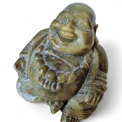 Sale Photo Thumbnail #129: Chinese Carved Green Soapstone Laughing Buddha