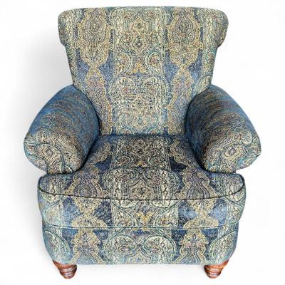 Sale Photo Thumbnail #151: Traditional Upholstered Paisley Armchair
